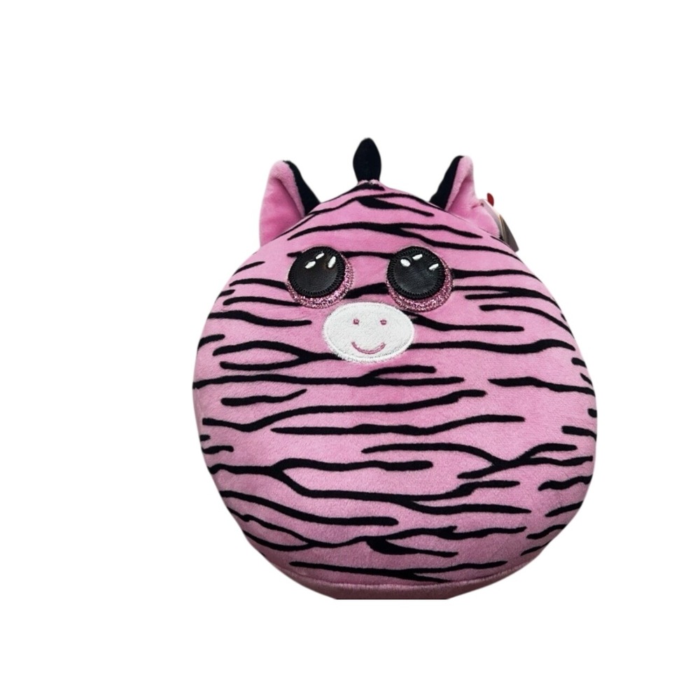 TY Squish-A-Boos Large Plush 12" ZOEY the Zebra Pillow Type Soft Stuffed Toy NEW